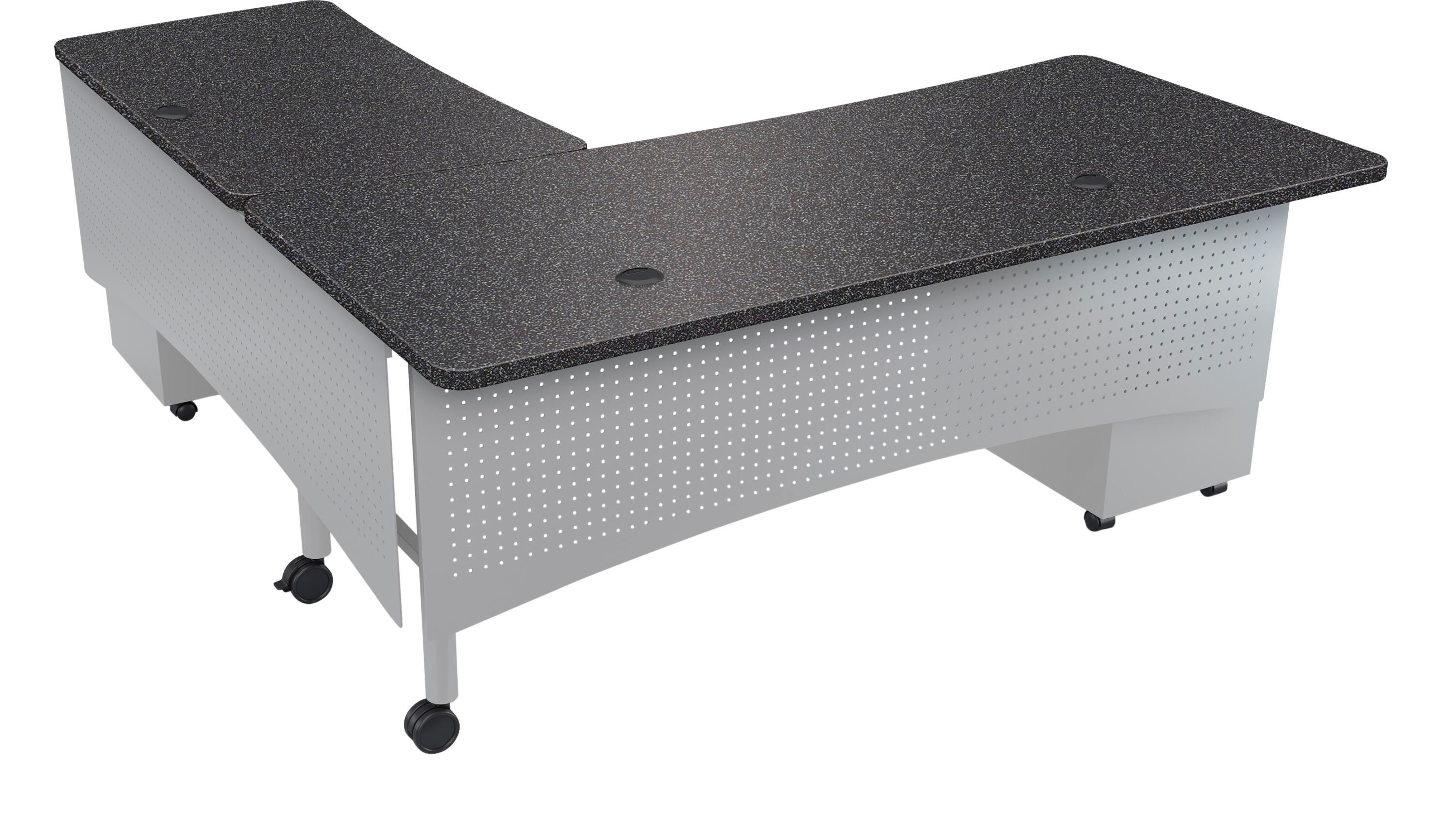 Double Pedestal Return Desk, 72 x 72 x 30 - 38 Inches 4001081